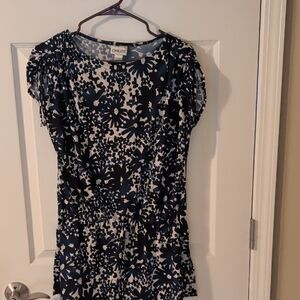 *Chico's Navy and White Floral Blouse